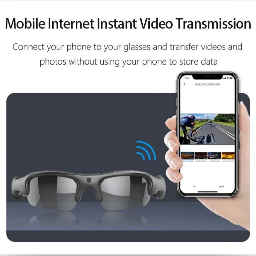 Smart Camera Glasses 1080P HD Wireless Android/IOS with Audio - Picture 3 of 6